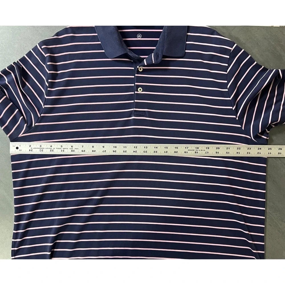 Polo Golf Ralph Lauren Navy Blue &‎ Pink Striped Soft Polo Sport Men’s Size XL